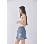 (XS（含）以下) american eagle丹寧牛仔質感棉質純棉藍色短裙二手衣, , large