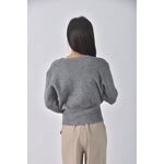 (L) 【德馨私服】質感V領灰色外套二手衣, , large