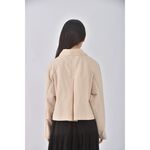 (S) stitch snap韓牌質感杏色長袖上衣二手衣, , large