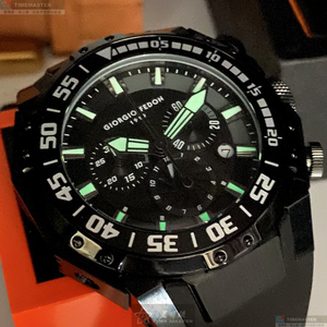[星晴錶業]GiorgioFedon1919手錶,46mm,GF00083黑色錶面黑錶殼深黑色矽膠錶帶款