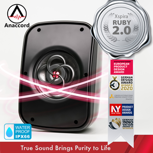 Anaccord雅那歌音響 RUBY2.0 Xspira DC-03-H6 IPX66防水同軸壁掛式喇叭 | 前/後BASS增強 擴增環繞音效｜室 內/戶外設計款｜一對 家樂福線上