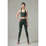 YOGA FLOW Brook Tank - 雙材質拼接上衣 - 深草綠 Jungle Green, , large