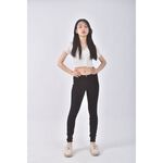 (S) uniqlo丹寧牛仔質感棉質黑色長褲二手衣, , large
