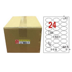 【龍德】LONGDER 三用電腦標籤 A4 24格 橢圓 30*50mm白色1000張/箱 LD-8104-W-B(適用雷射、噴墨、影印), , large