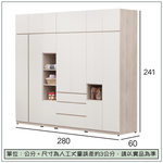 【唯熙傢俱】紀薇橡木雙色9.3x8尺衣櫃, , large