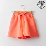 【SOLO Vintage】LCW Girls Orange Bow Shorts 100% Cotton Made in Turkey 5-6y, , large