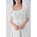 (S) 【陳喬恩私服】chictopia棉質純棉花邊草莓白色洋裝二手衣, , large