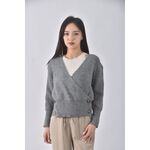 (L) 【德馨私服】質感V領灰色外套二手衣, , large