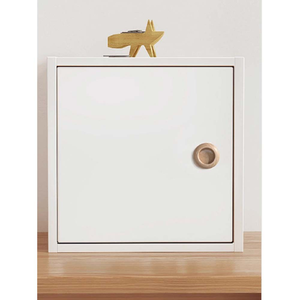 [Lele] HaohaoQ Bookshelf, Wooden Children's Storage Unit Bookcase, One Row, One Column - White with Cabinet Doors