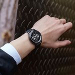 CITIZEN 星辰 光動能 雅痞雙眼Day-Date手錶-曜石黑/41mm BU4034-82E, , large
