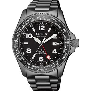 CITIZEN 星辰 PROMASTER GMT 限量光動能兩地時間手錶 BJ7107-83E