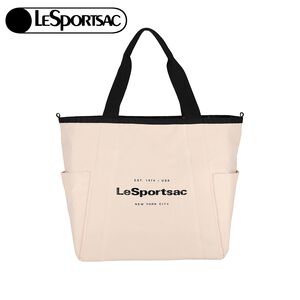 |快速出貨|Lesportsac Large Reversible Pocket Tote 中型雙面托特包 送禮-米白