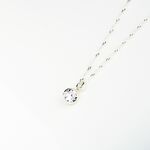 【Angel & Me】Single Swiss Diamond/Zircon 6mm s925 sterling silver necklace gift, , large