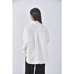 (XL) 排扣白色襯衫上衣二手衣, , large