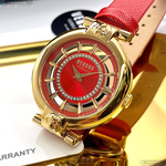 [星晴錶業]VERSUS VERSACE手錶,36mm,VV00022大紅色錶面玫瑰金錶殼大紅色真皮皮革錶帶款, , large