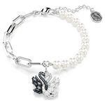 SWAROVSKI 施華洛世奇 Swan 黑白天鵝 愛與美水晶珍珠手鍊(5705720), , large