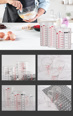 寶馬牌玻璃多功能量杯-500ml-1入, , large