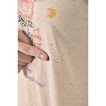 (S) 花紋杏色短袖上衣二手衣, , large