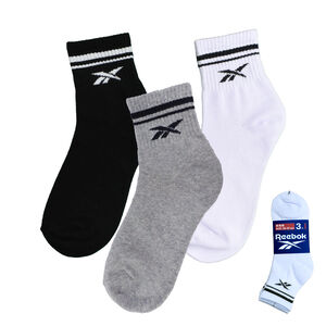 Reebok棉感輕履1/2襪3入組-白色22~24