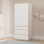 【唯熙傢俱】紀薇橡木雙色2.6尺抽屜衣櫃, , large