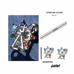 韓風s925純銀旋轉白金摩天輪款轉珠耳環-附馬卡收納盒, , large