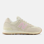 Kixpress-New Balance 574 女 運動休閒鞋 復古鞋 麂皮 舒適 緩震 杏灰 粉紅 [WL574GU2], , large