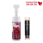 Gentle & Hypoallergenic Rose Geranium Cleansing Mousse for Cats (150ml) + Paw Care Massage Stick (8g) Set, , large