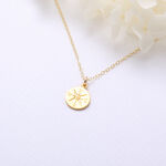 【Angel & Me】Good Luck Compass s925 sterling silver 24k gold plated necklace, , large