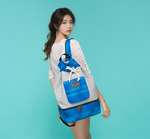 SOLIS 夏日呢喃系列拼接束口包-煙燻藍, , large