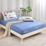 【Betrise】Animal Kingdom | Environmentally friendly printing and dyeing anti-mite and antibacterial 100% combed cotton dual-purpose quilt and bed sheet set - double, , large