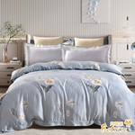 【Betrise】 Simple Blue | C Energy Series 300-Thread 100% Pure Tencel™ Light-Quenched Graphene Quilt/Double-Use Quilt Cover (182 x 212 cm), , large