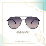 經典時尚漠霞紫飛官彈簧鏡腳寶麗來偏光墨鏡/UV400太陽眼鏡〔ALEGANT〕, , large