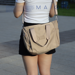 【MQ】FRIEDA Three-way multi-layer tote bag, 奶茶色, large