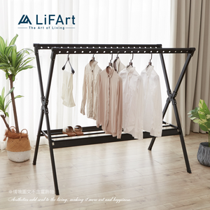 【LiFArt】頂級鋁合金雙桿伸縮X型曬衣架-2.5M(全新升級)