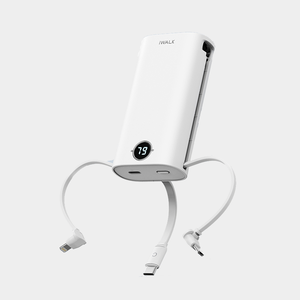 【古敬有限公司】iWALK 小魷魚 自帶線行動電源 18W / 9000mAh / 三合一 / 珍珠白