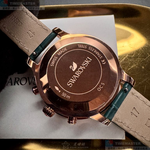 [星晴錶業]SWAROVSKI手錶,40mm,SW00030墨綠色錶面玫瑰金錶殼綠真皮皮革錶帶款, , large