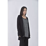 (L) 假兩件黑色長袖上衣二手衣, , large