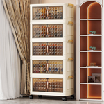 【AOTTO】50面寬雙開門透明可視格子磁吸五層折疊收納櫃(AC-5025), , large