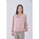 (M) 日系粉色長袖上衣二手衣, , large