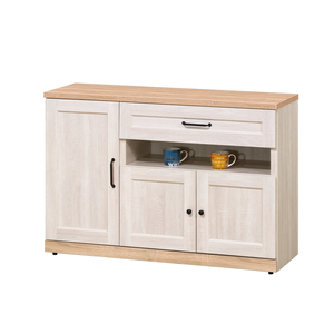 【唯熙傢俱】查理白橡色4尺餐櫃