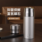 Pure Titanium Insulated Bottle – Non-Toxic, Hydrogen-Rich Minerals, Titanium Coating, Built-In Tea Infuser, , large