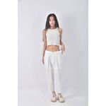 (XL) 高腰寬鬆白色長褲二手衣, , large