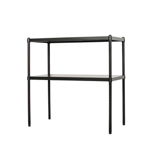 【Y HOUSE】90x45x75cm two-layer hole-free iron plate storage rack rack iron rack - black paint