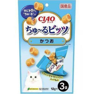 【拉拉寵物小舖】啾嚕迷你肉泥夾心捲 (鰹魚) 12g x 3入