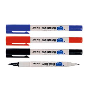 ACE英士 324T 雙頭抗酒精標記筆 Alcohol(0.5mm/1.2mm)藍