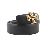 TORY BURCH Eleanor 金釦小牛皮寬2.5cm皮帶M/黑色, , large