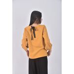 (M) tokyo fashion質感蝴蝶結黃色長袖上衣二手衣, , large