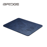 iBRIDGE 10W+蘋果7.5W快充 Qi無線充電皮革滑鼠墊-深海藍, , large