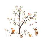 [Chenda Living] Little Fox and Plum Deer Wall Decals for Kids, , large