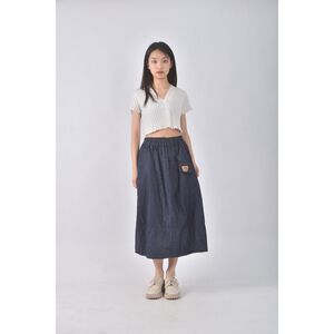 (L) charliy韓牌寬鬆藍色長裙二手衣